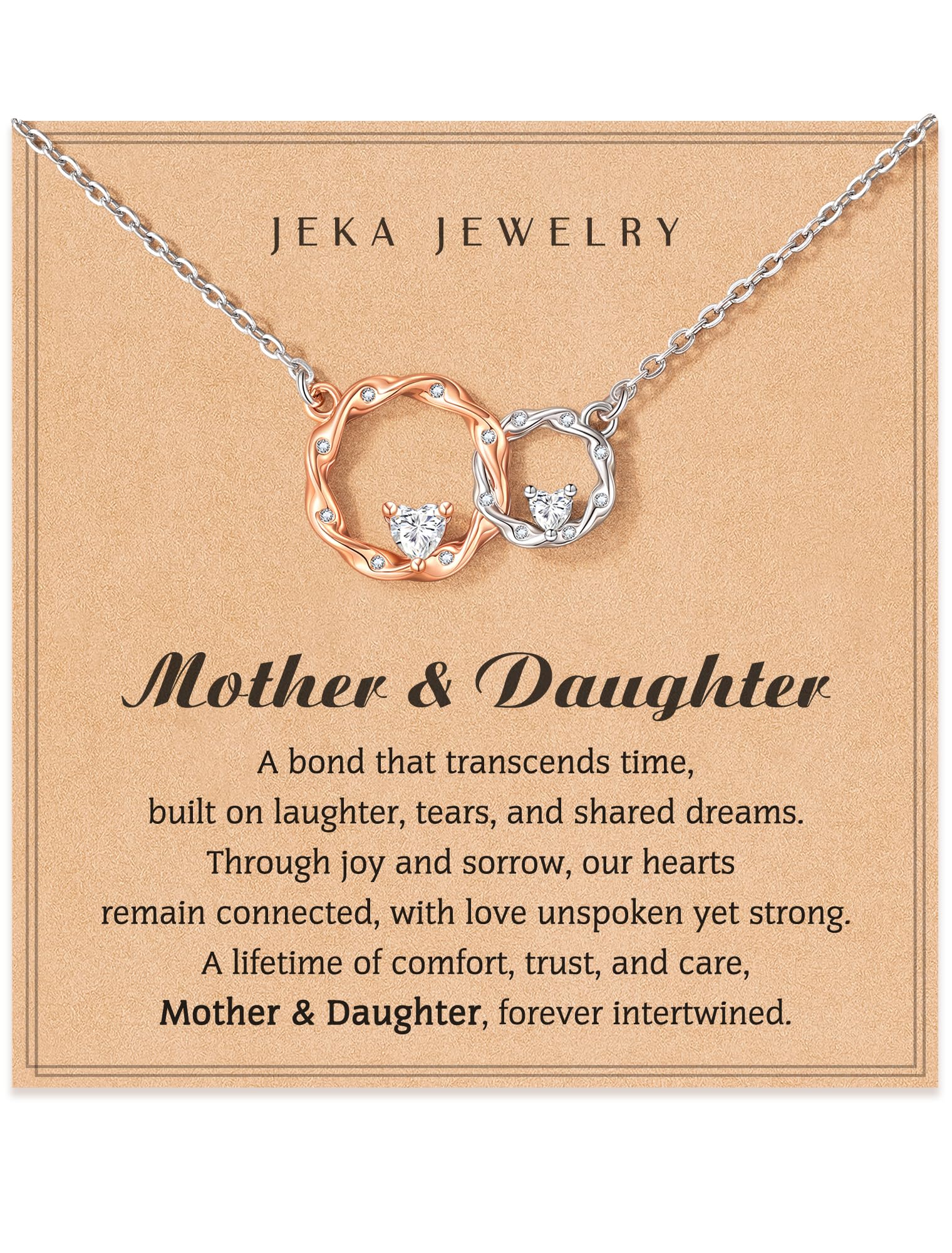 Jeka Mother Daughter Gifts, The Circles That Bind Our Hearts Forever, Mother Daughter Necklace, Perfect for Birthdays, Mother’s Day, & Christmas