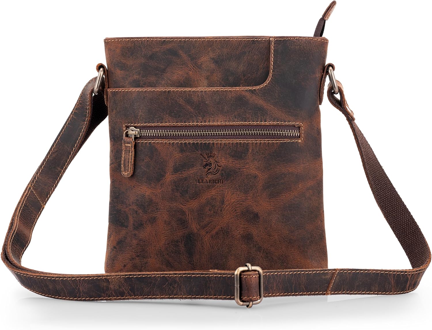 Large Crossbody Genuine Leather Shoulder Bags for Women, Premium Hunter Leather Cross Body Bag, Vintage Style Distressed Brown Handbags, Cross Over Travel Purse