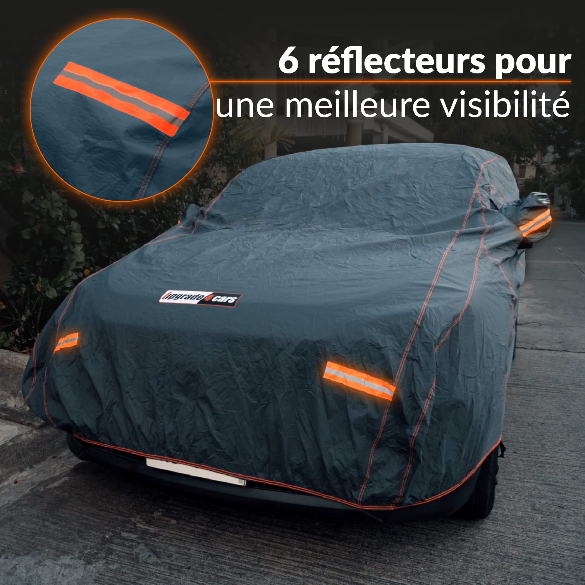 Upgrade4cars Bache de Protection Voiture Exterieur | Housse SUV Universelle pour Été et Hiver | Bâche Extérieur (483 * 196 * 145 cm)