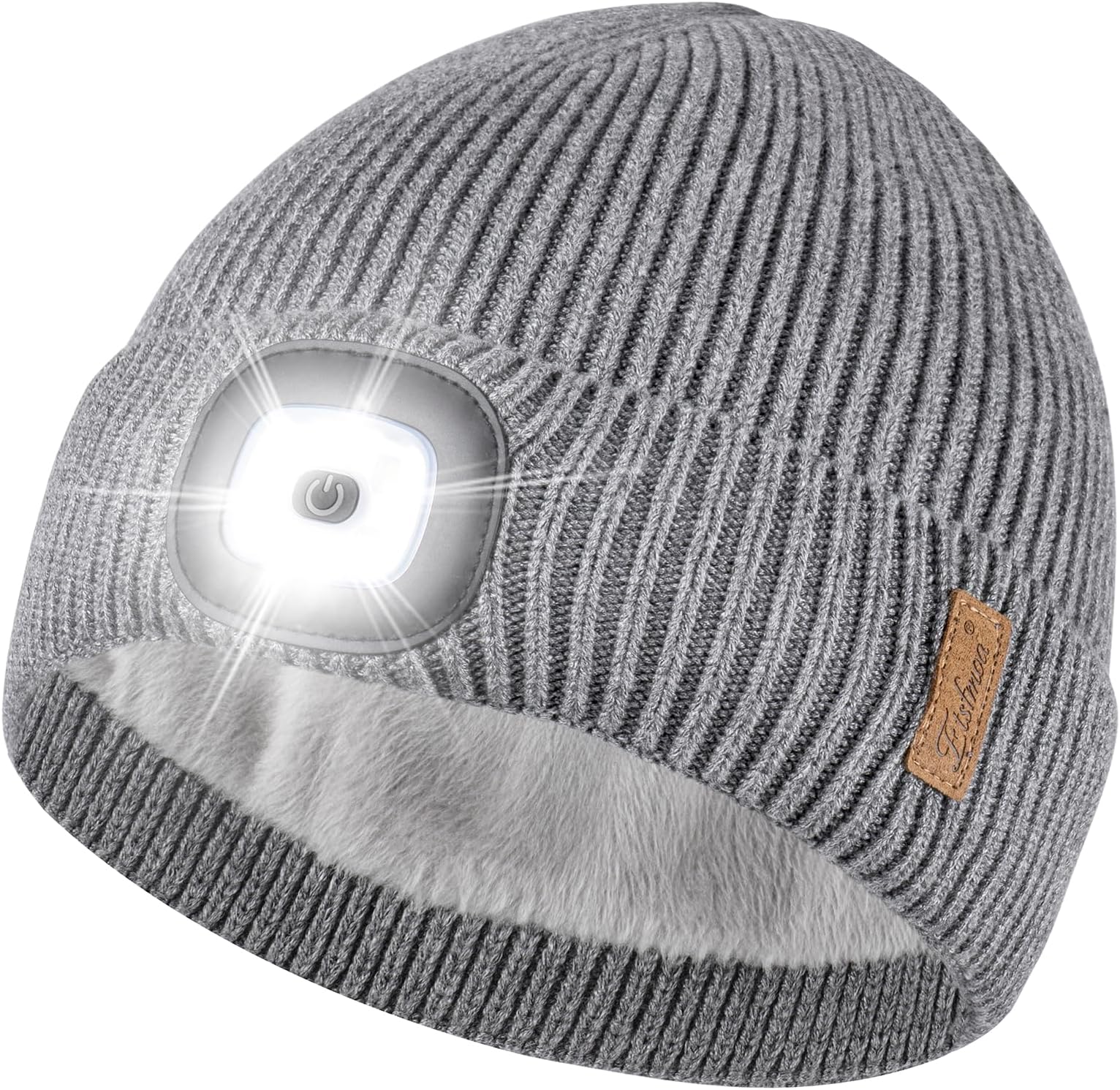 Etsfmoa Unisex Beanie with The Light,Fleece Lined Soft Warm Knit Hat,Gifts for Men Women,USB Rechargeable Cap