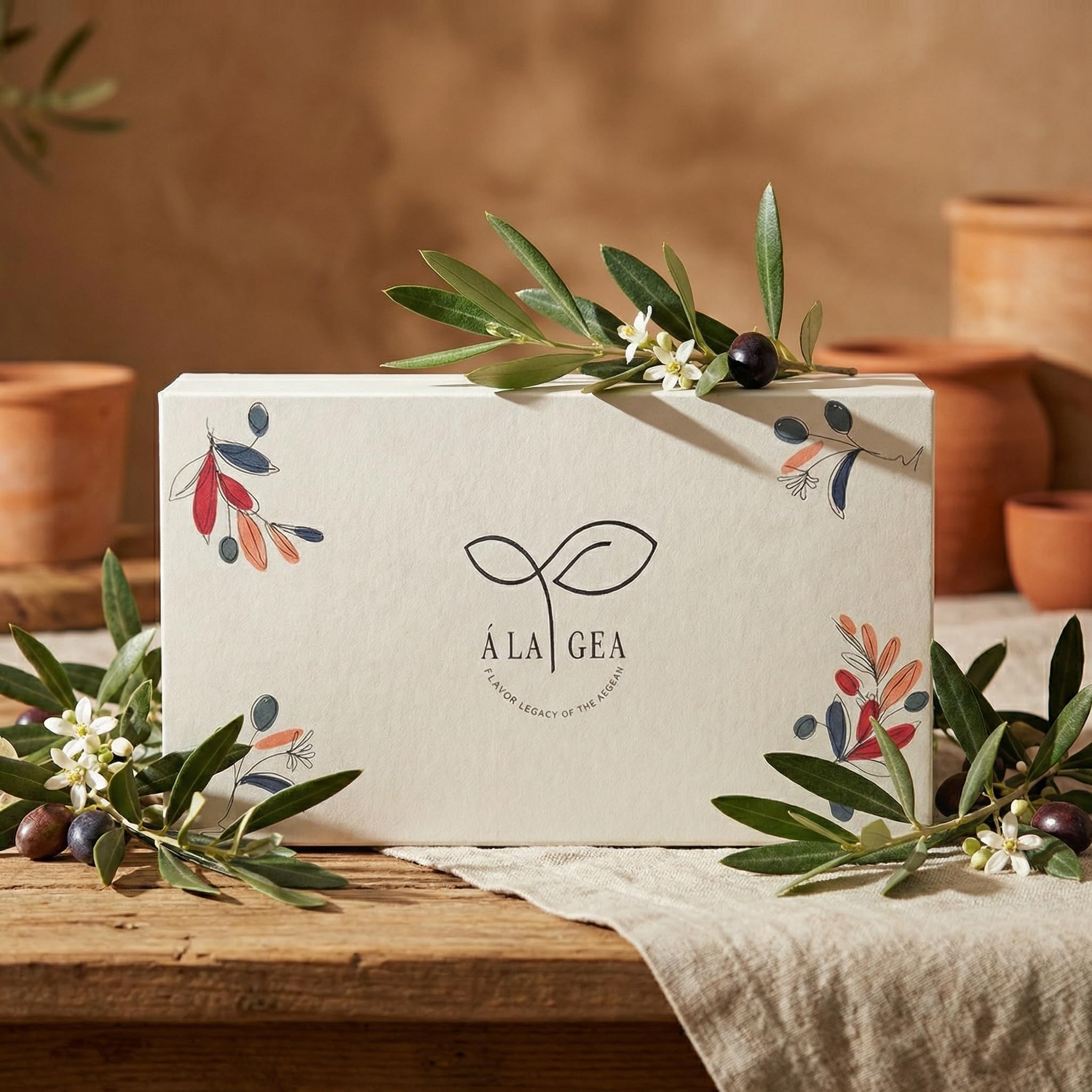 Á LA GEA Geschenkset Premium Aromatisiertes Olivenöl Chili Knoblauch Rosmarin Klassisch Mediterranes Gourmet Tasting Set