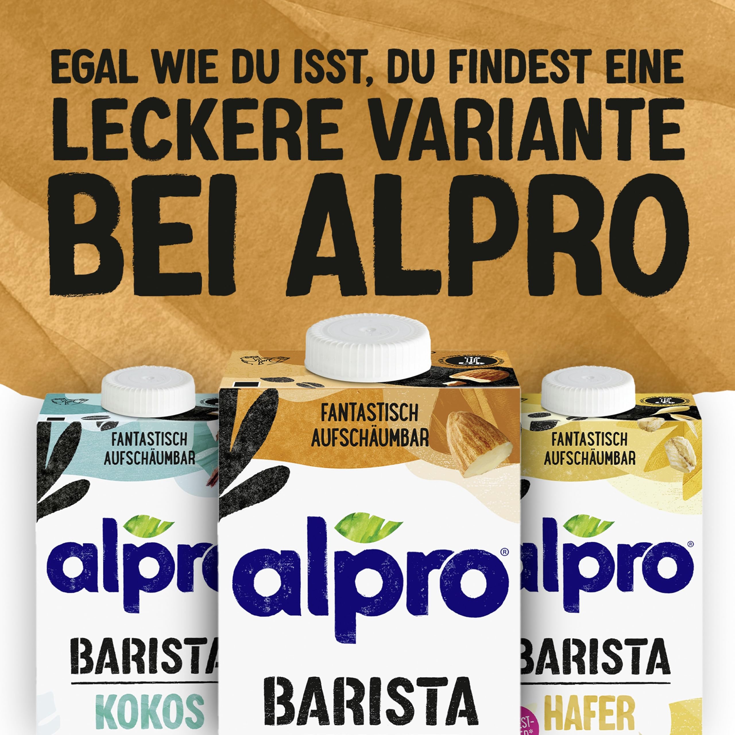 Alpro Barista Mandeldrink, UHT, 8x1L| reich an Ballaststoffen mit Lavazza, Qualità Oro, Kaffeebohnen, mit Aromanoten von Früchten und Blumen, Kaffeebohnen, Intensität 5/10, Mittlere Röstung, 1 kg