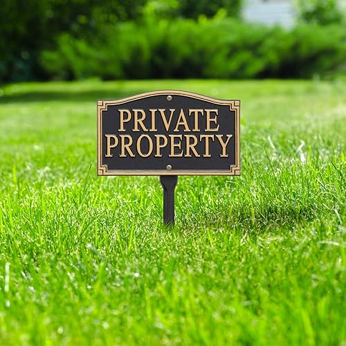 Miniatura 3 de Whitehall Productos Propiedad Privada ParedPlaca de Declaración de Césped, NegroOro