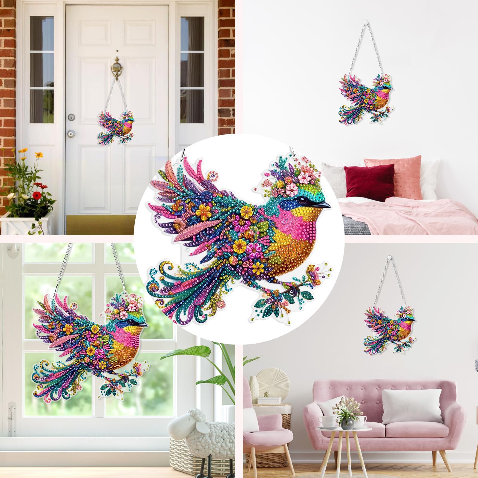 RICUVED Beautiful Bird Hanging Diamond Art Painting Pendant Kits - Image 4