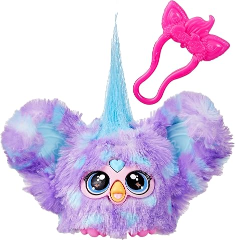 Furby Furblets Groo-Vee Mini Friend, 45+ Sounds & Music, Speaks Only Furbish, Electronic Plush Toys for 6 Year Olds & Up, Purple