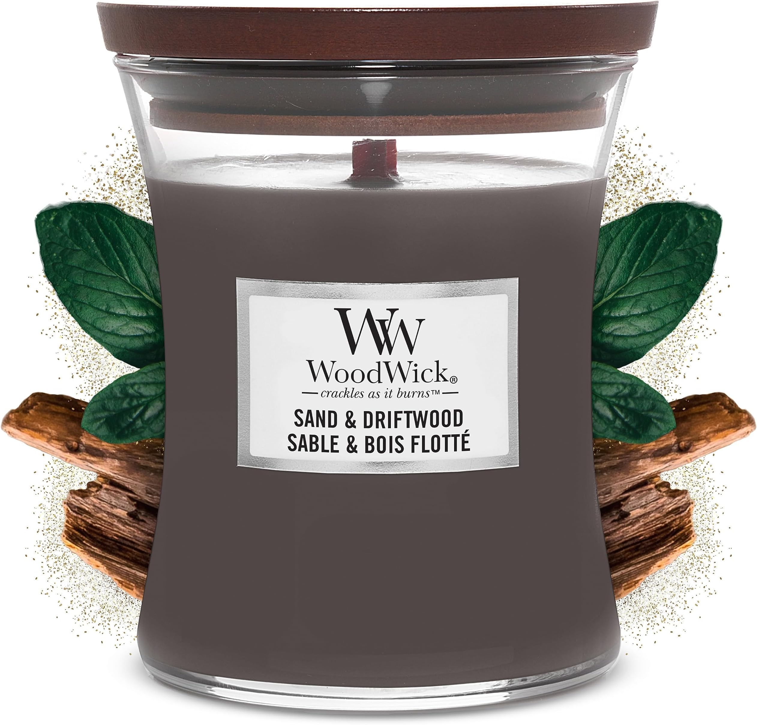 WoodWick Scented Candle, Fireside Medium Hourglass Candle, with