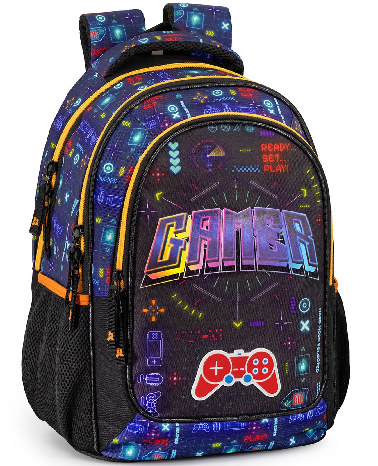 Julian Ross Mochila Escolar para Niñas y Niños, 33x15x43 cm, Ergonómica, 3 Compartimentos, Bolsillo Para Botella, Correas acolchadas, Asa, Interior forrado, Primaria