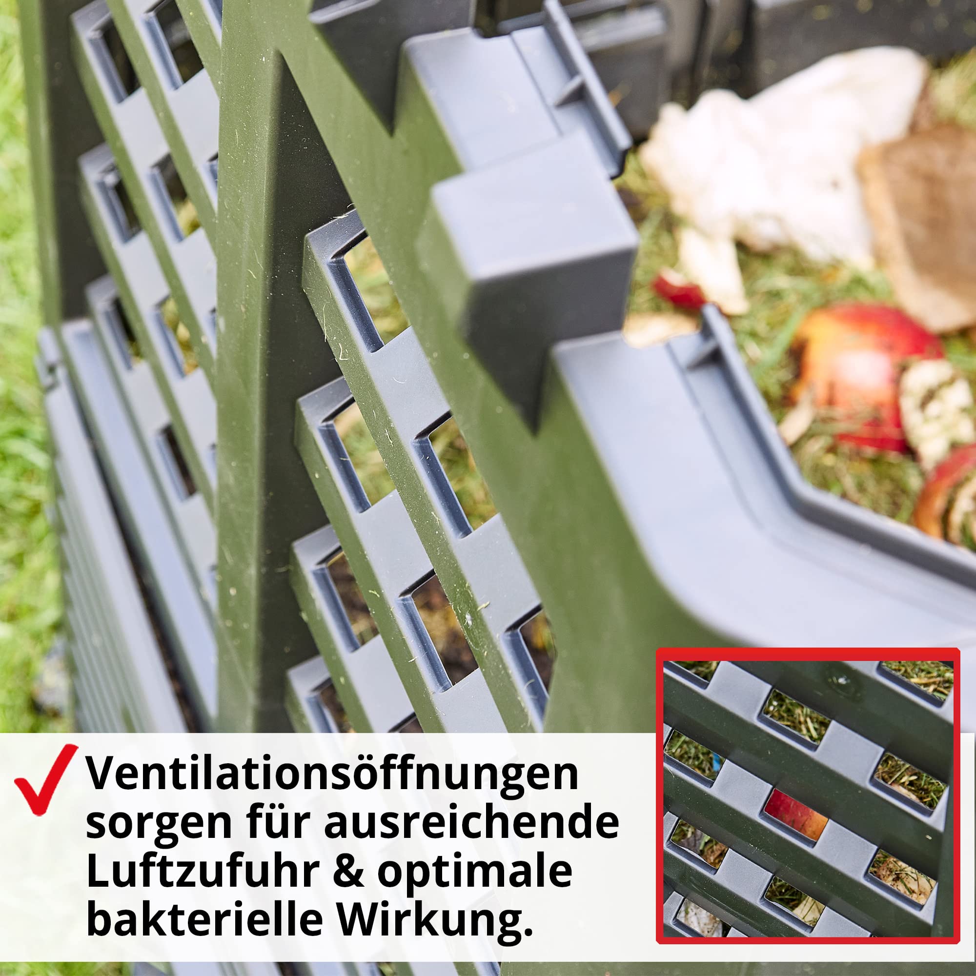 HECHT Thermokomposter aus Kunststoff – Schnellkomposter mit praktisches Stecksystem – Robuster & hochwertiger Kompostierer – Wetterfester Komposter für Gartenabfälle & Biomüll – 360 Liter Behälter