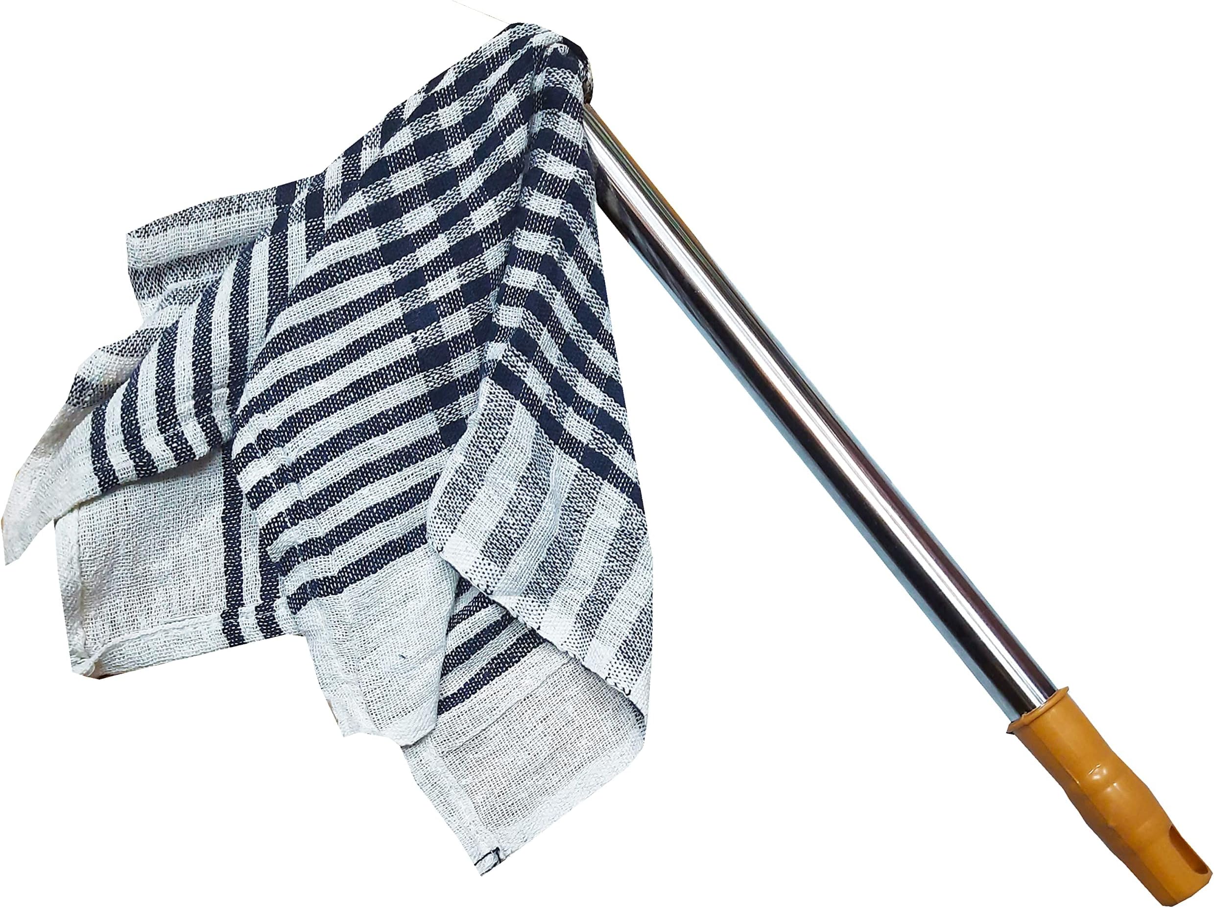 Removable Cotton Duster Cloth with Handle Handy Stick for Dry Dusting Mop for Cleaning, (Jhatakni) (2), Multicolour