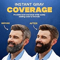 Vista 5 de MENFIRST - Pomada para el cabello y la barba de los hombres - Pasta instantánea de cobertura de canas que oscurece instantáneamente el cabello