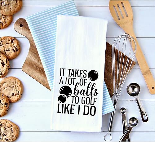 Miniatura 6 de It Takes a lot of Balls to Golf Like I Do - Toalla de cocina, toalla de cocina con frase divertida y humorística saco de harina, gran regalo de