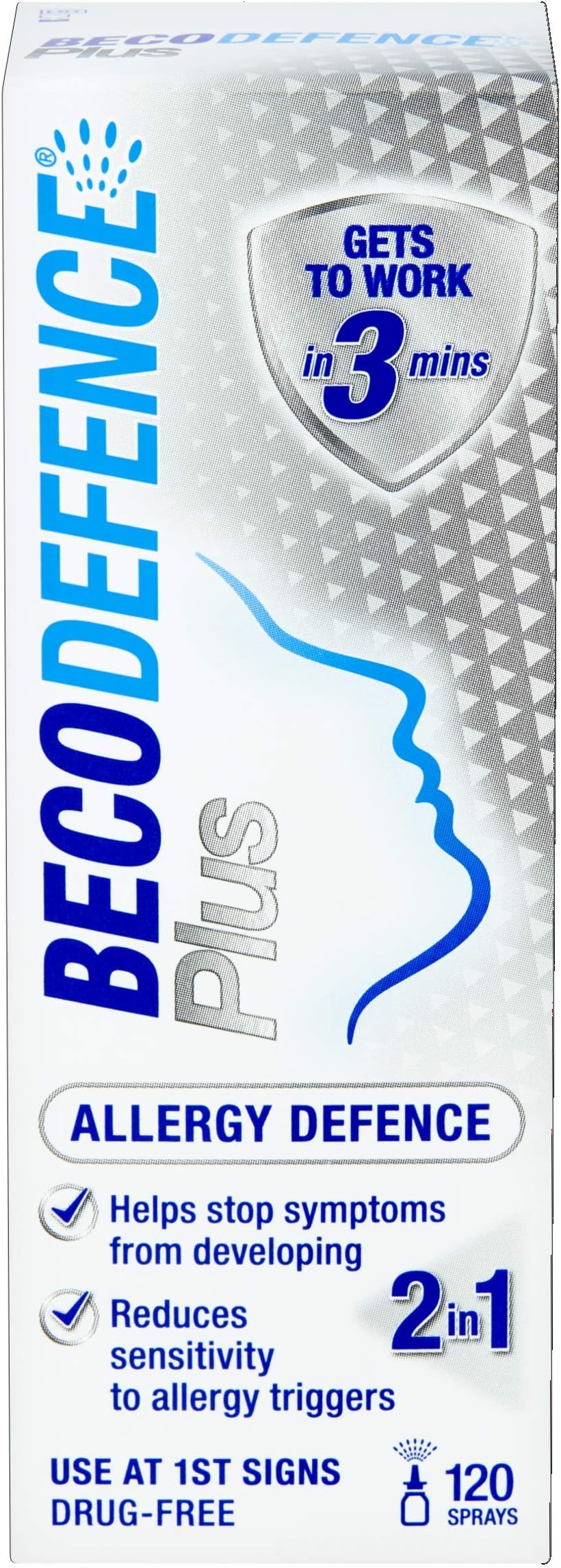Becodefence, Plus Nasal Spray – Gets to Work in 3 Minutes NonDrowsy 120 Sprays, 20 ml