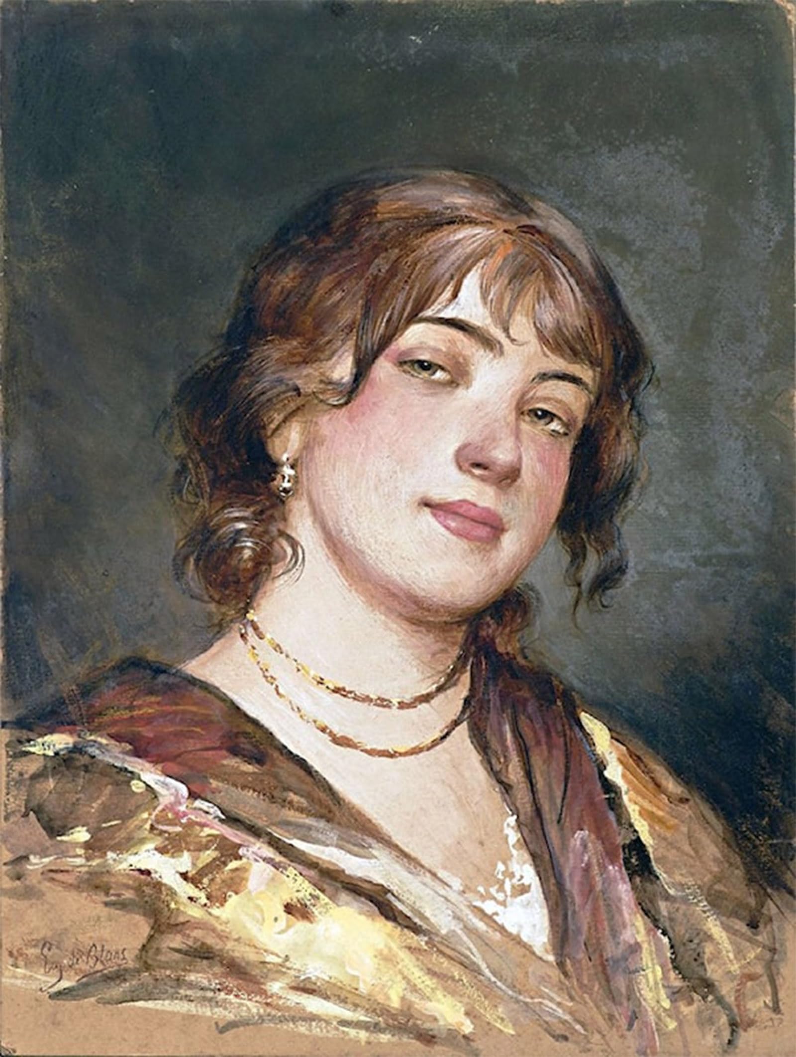 ARTXLXXBN Famous Prints Artwork Pictures Poster Painting Art Portrait of a Young Italian Woman by Eugene De Blaas Artwork Landscape Pictures for Home Decor 60x90cm
