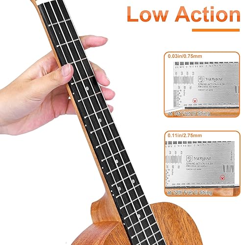 Miniatura 5 de Vangoa Ukelele de concierto para principiantes, caoba de 23 pulgadas, ukelele para principiantes adultos con kit completo, ukelele hawaiano para