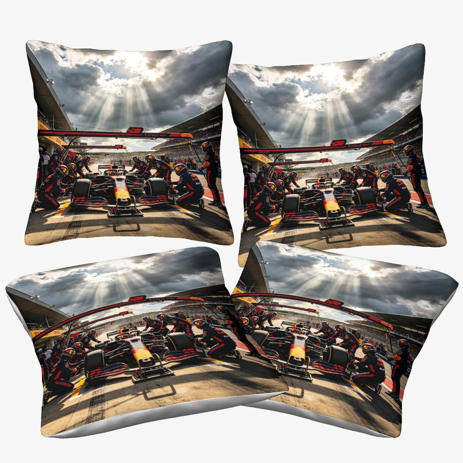 Xiaopangxy Formulaa Racing-3 Luxury Microfiber Square Throw Pillow Cases Formulaa Racing With Invisible Zipper, 50X50cm, 4 Pcs Decorative Throw Pillowcases With Pit Stop, For Livingroom Sofa Bedroom