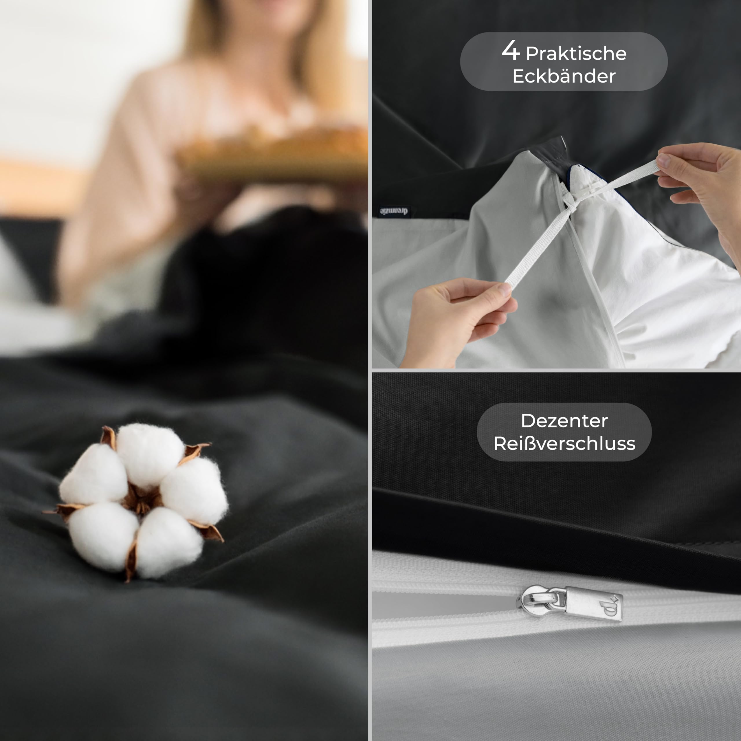 Dreamzie - Bettwäsche 260x240-2X Kissenbezug 65x65 - Baumwolle