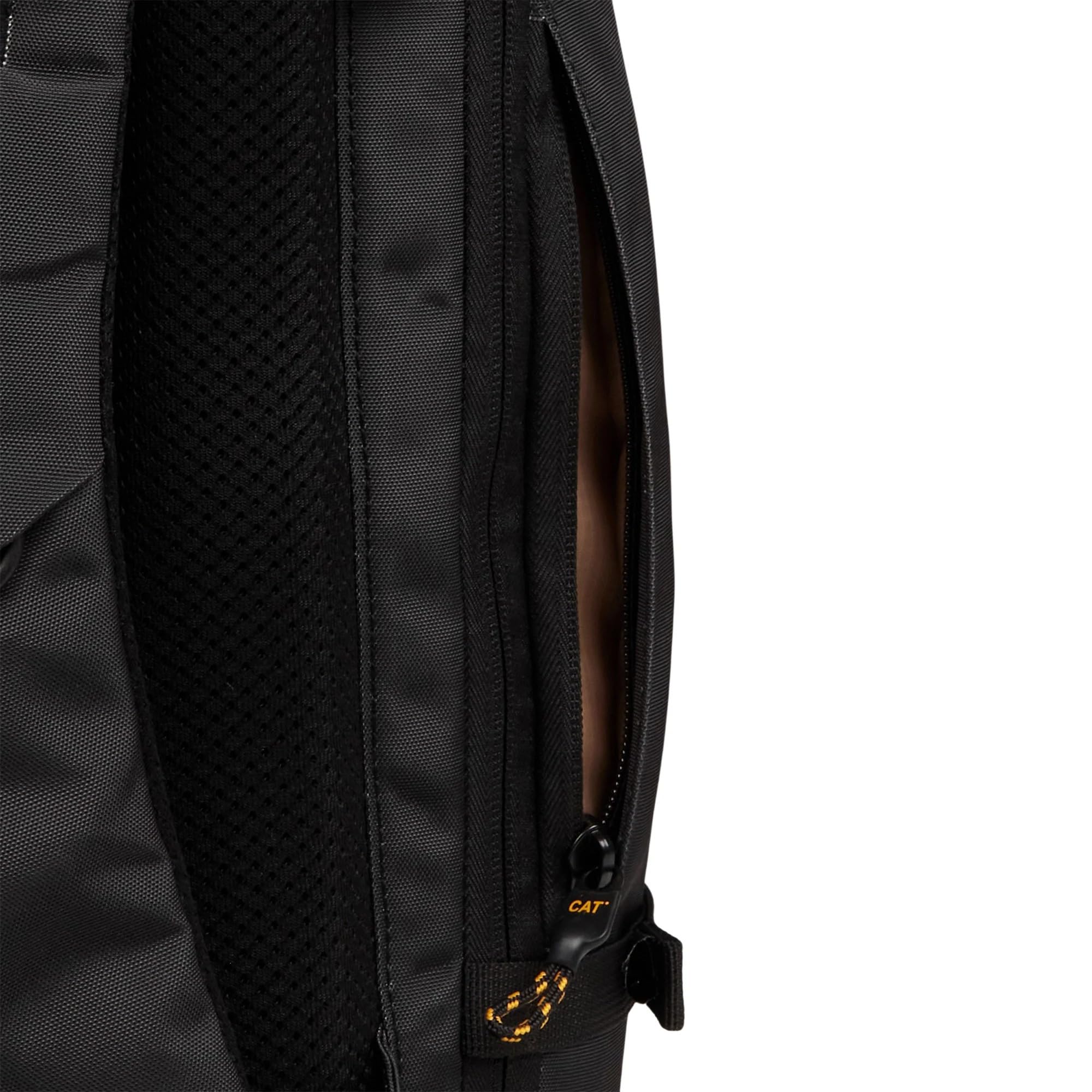 CAT City Bizz - Mochila gris oscuro, cremalleras impermeables, bolsillo trasero secreto y compartimento acolchado para laptop