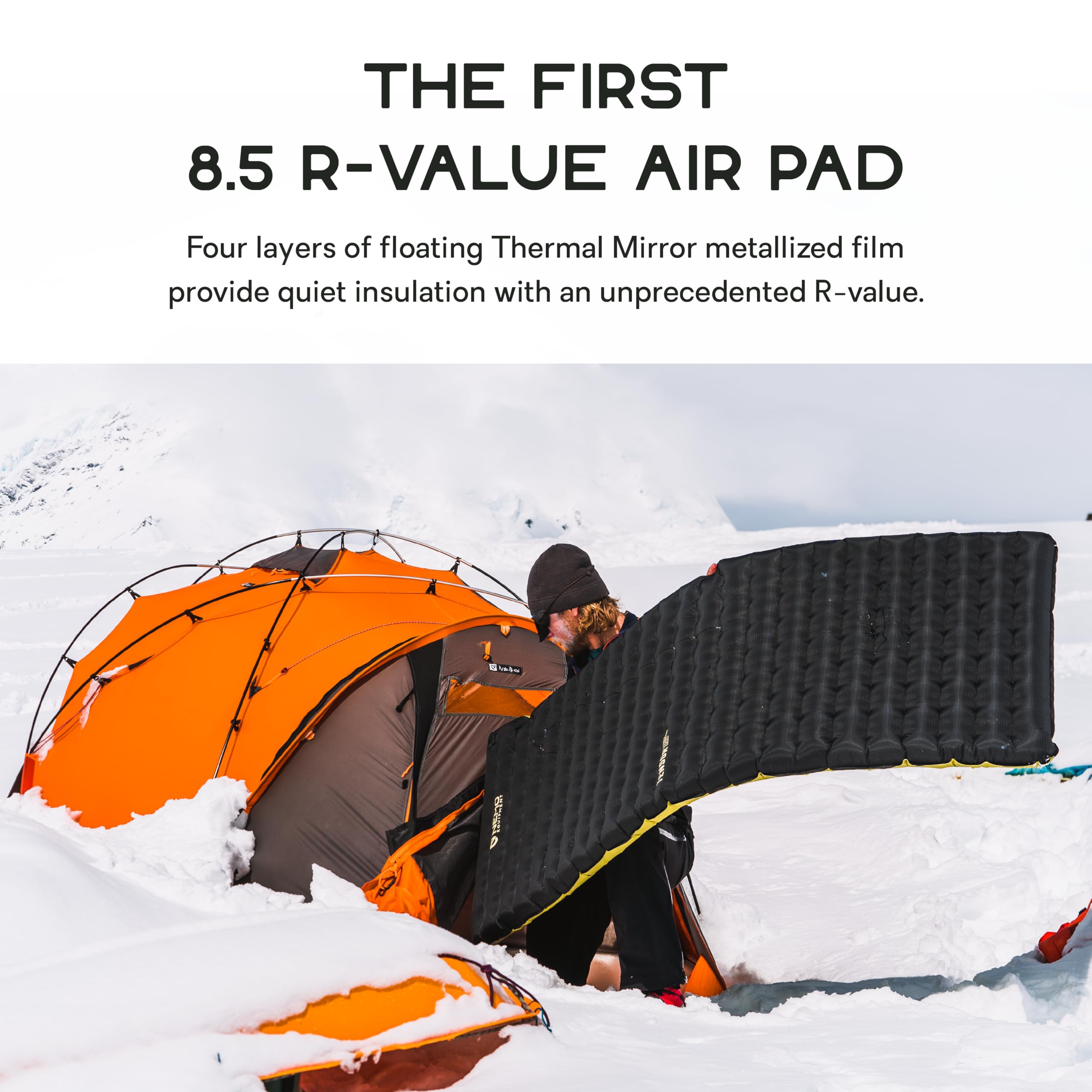 Tensor Extreme Sleeping Pad-Black/Birch Bud/Citron-Long Wide | Ultralight, Insulated, Made for Extreme Cold, Mountaineering, Trekking