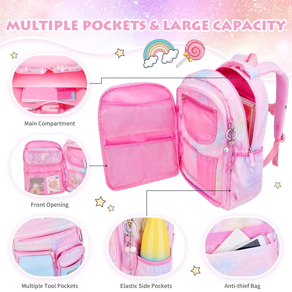 【lovelpie】Girls bag (pink) Backpacks for Girls School Cute Kids Backpack Bookbags with
