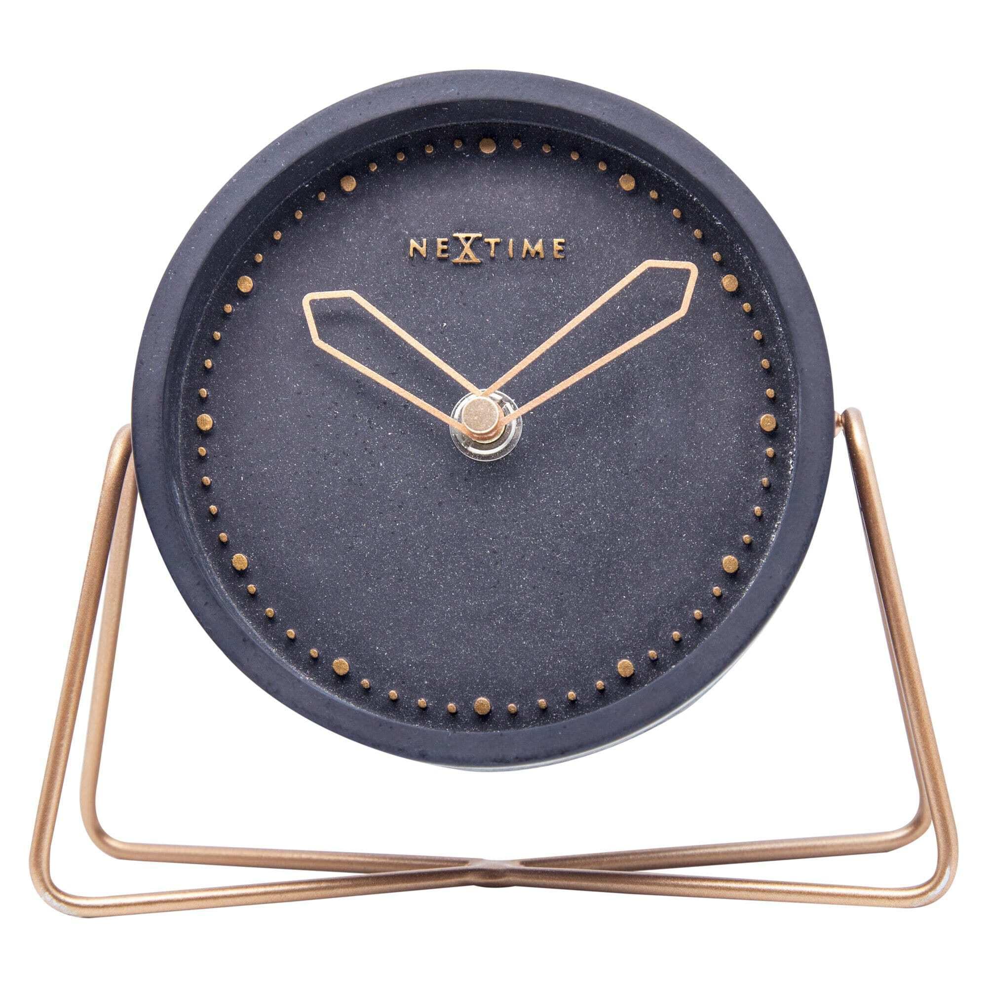 NEXTIME 5204ZW Cross Orologio da Tavolo, Nero, 15.5 x 17.5 cm