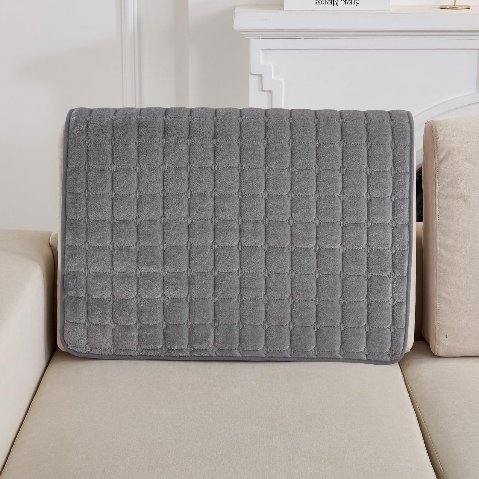 GKXLH Soft Flannel Sofa Covers Washable - New Sofa Cushion Covers, Non-Slip Sofa Cover 1 2 3 Seater Couch Covers for Sectional Sofa, Sofa Slipcovers L Shape Furniture Protector (Grey, 70x70cm) — view 4