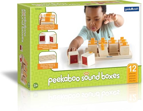 Miniatura 2 de Guidecraft Peekaboo - Cajas de sonido con bandeja de almacenamiento: juguete musical para niños, juguete de aprendizaje y desarrollo temprano para