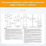 Stickers Sécurité de l'échelle Compatible avec Werner Fiberglass Step Ladder, Extension des étiquettes d'inspection des échelles, Stepladder Safety Labels & Instructions d'emplacement, paquet de 1