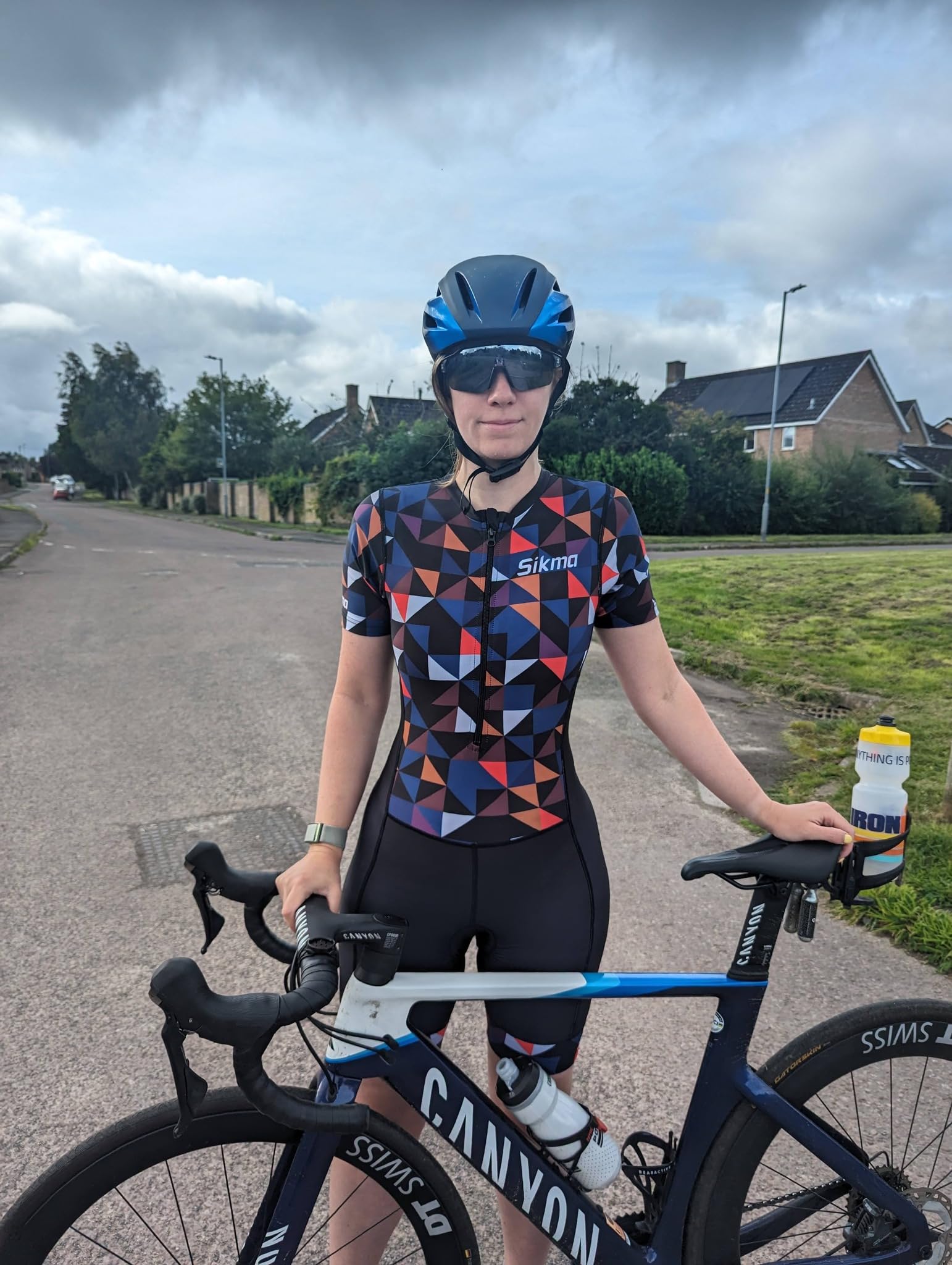 Ladies Cycling Skinsuit Women Padded One Piece Trisuit Bike Top Short Sublimated Design bib Short