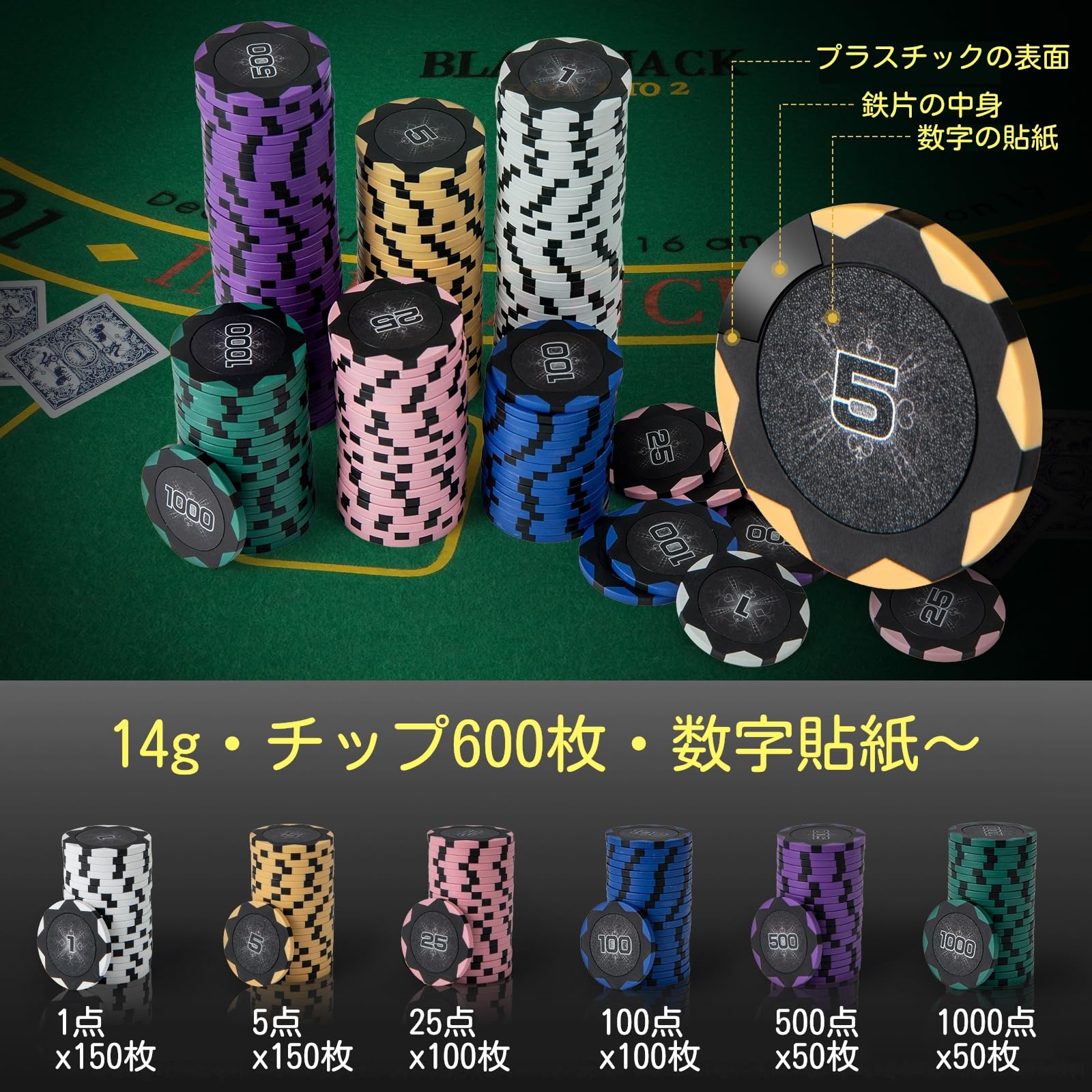 ポーカーセット 数字入り 14g 600枚 アルミケース チップ カジノ Amazon | Goplus ポーカーセット 数字入り 14g 600枚 アルミケース
