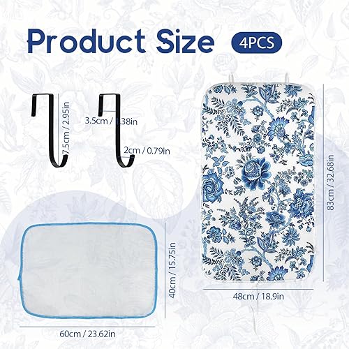 Miniatura 2 de Alfombrilla de planchado portátil  Acolchado resistente al calor de 0.118 pulgadas con 2 ganchos + 1 almohadilla aislante para prensado de vapor de