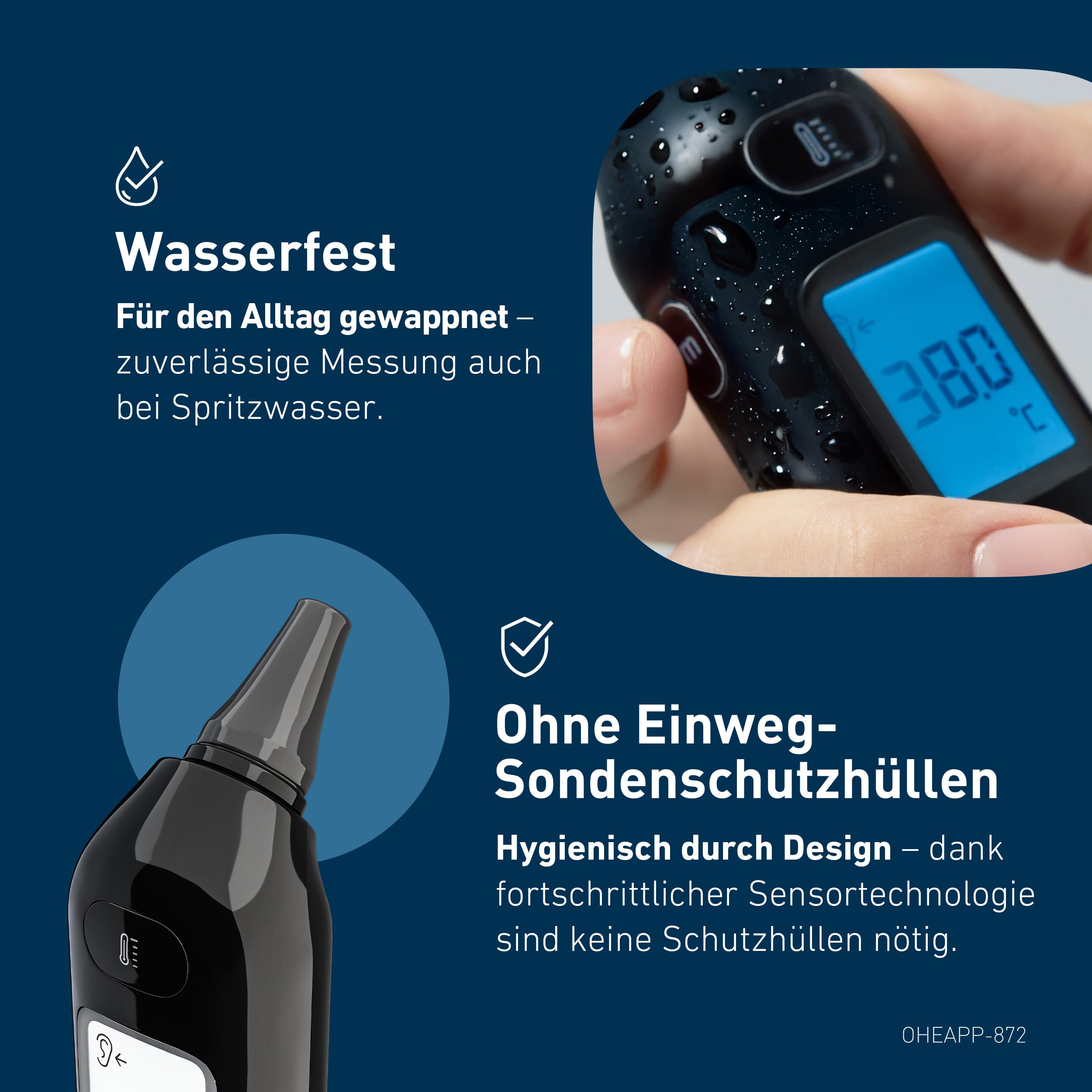 OMRON Gentle Temp 533 Infrarot Fieberthermometer Ohr für Kinder, Babys und Erwachsene, kontaktloses Digitalthermometer für schnelle, genaue Messungen ohne Berührung, Sonde ohne Schutzhülle, schwarz