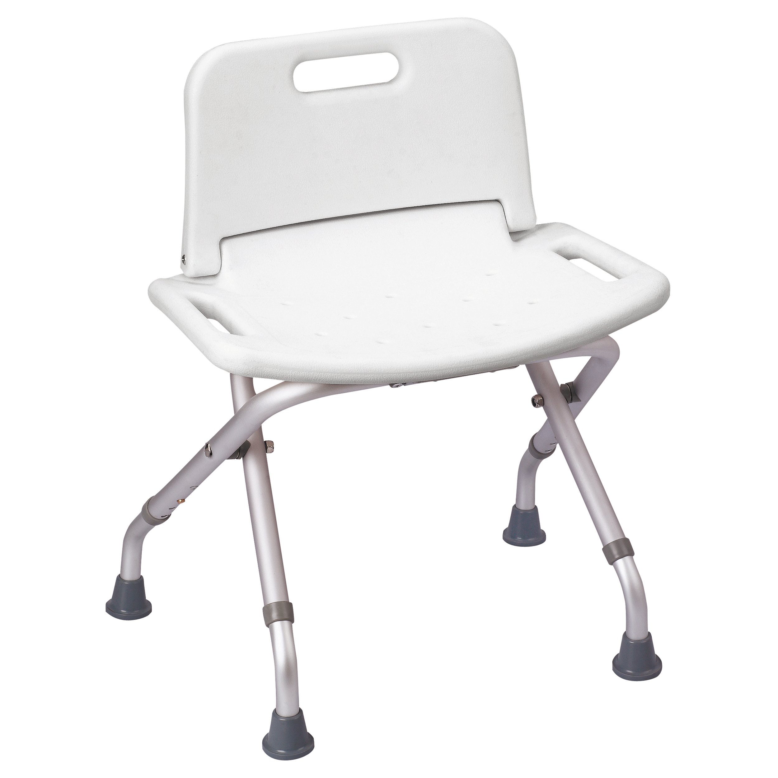 MSV MS092 - Taburete de Ducha Plegable, Aluminio y Polipropileno, Color Blanco