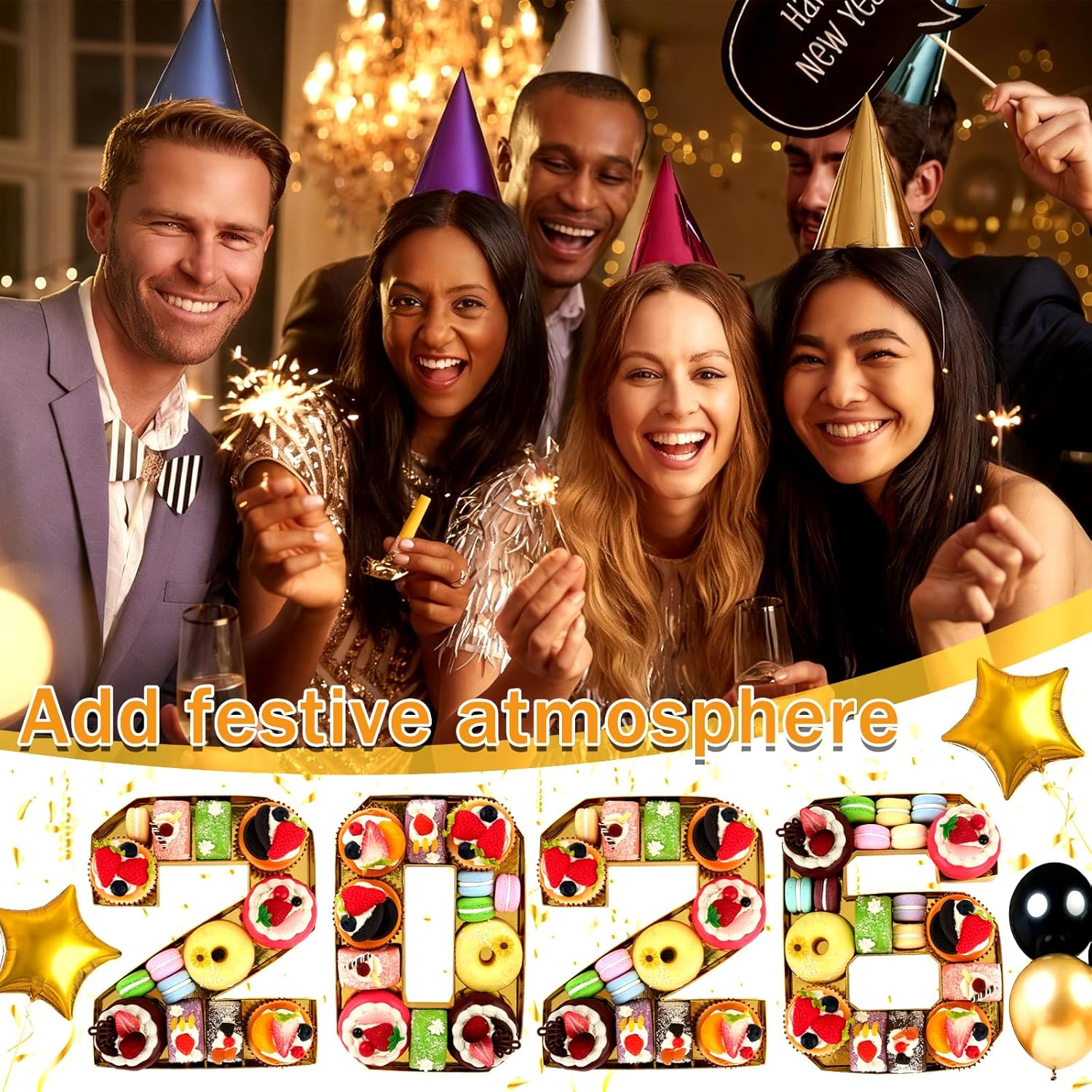 2026 Charcuterie Numbers Fillable Graduation Decorations 2026 Graduation Party Supplies Number Charcuterie Board Box Food Trays for Party Decoration