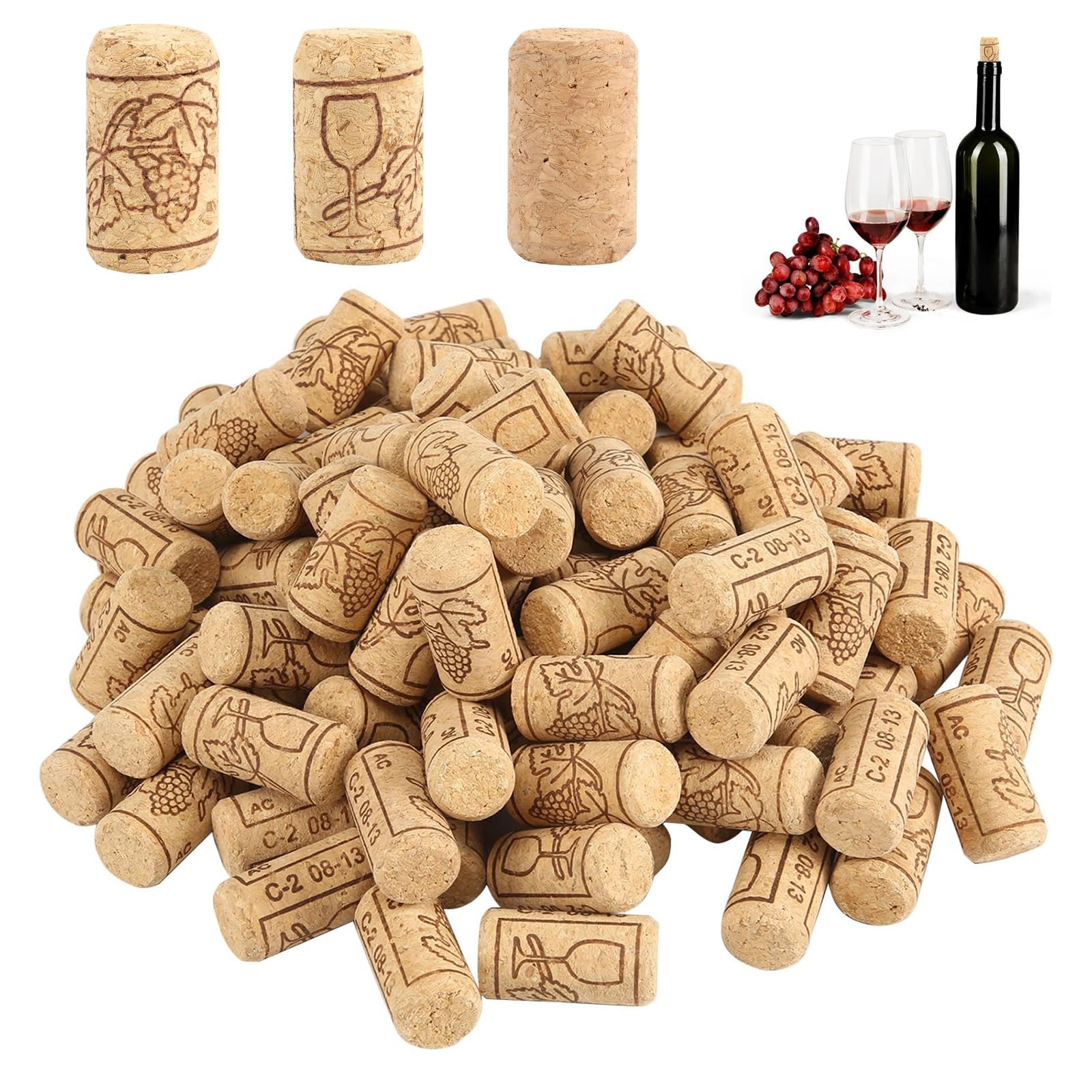 Tappi Di Sughero Per Vino - 100 Pezzi 2,2x4,4 Cm Per Fai Da Te - Foto 2