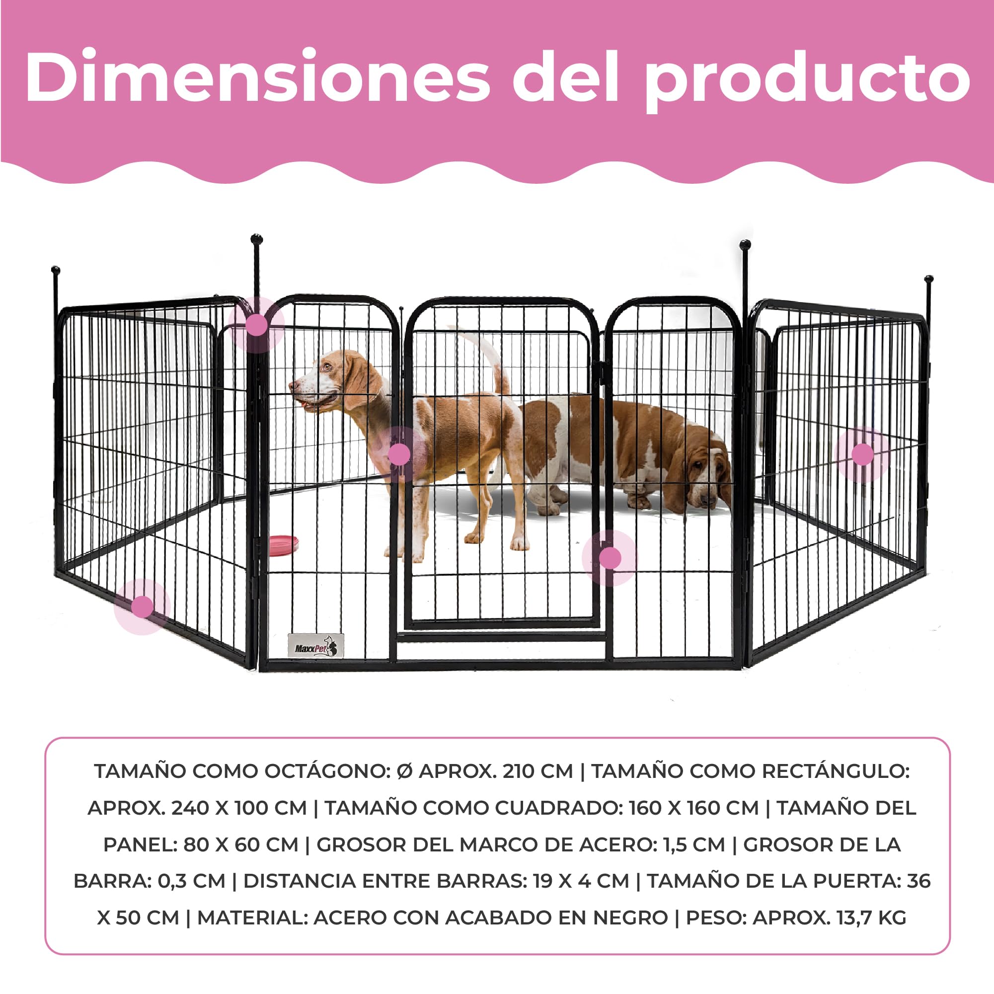 Alfombra Impermeable Para Parque De Juegos De Perros - Base Antideslizante, Fácil De Limpiar, Ideal Para Cachorros (60 Cm Alto)