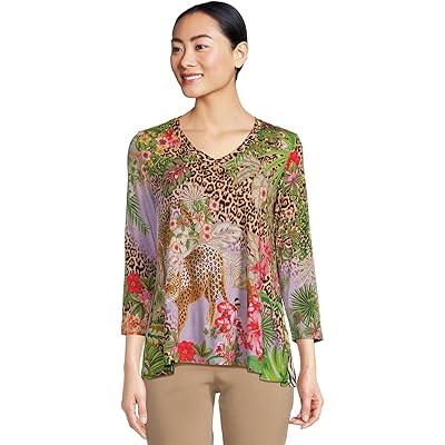 Johnny Was The Janie Favorite 3/4 Sleeve V-neck Swing Tee bellina