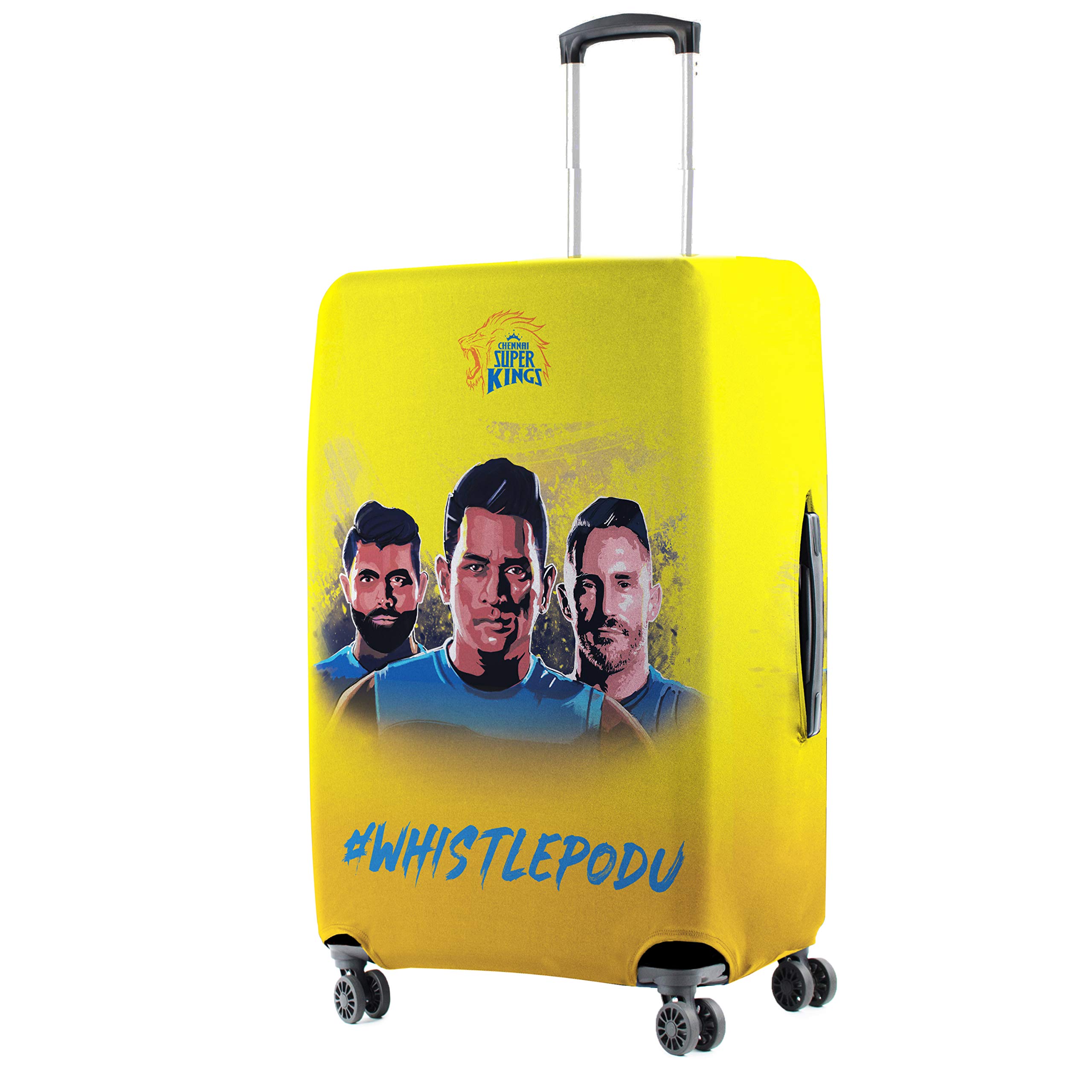 x Chennai Super Kings (CSK) Polyester Yellow Whistle Podu Protective Luggage Cover