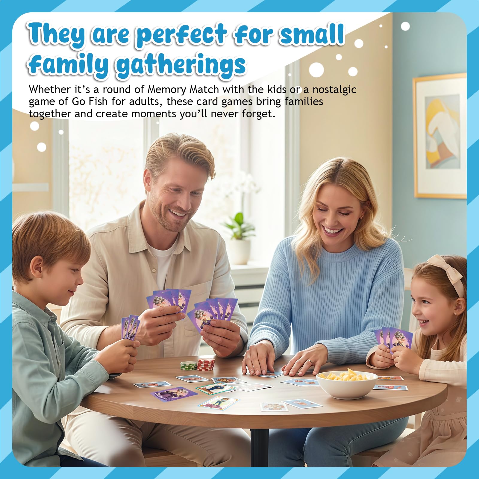 Jeux de cartes pour enfants : Go Fish, Old Maid, Slap Jack et Memory Match - 4 jeux de cartes classiques pour enfants pour une soirée de jeu en famille, parfaits pour les tout-petits, les