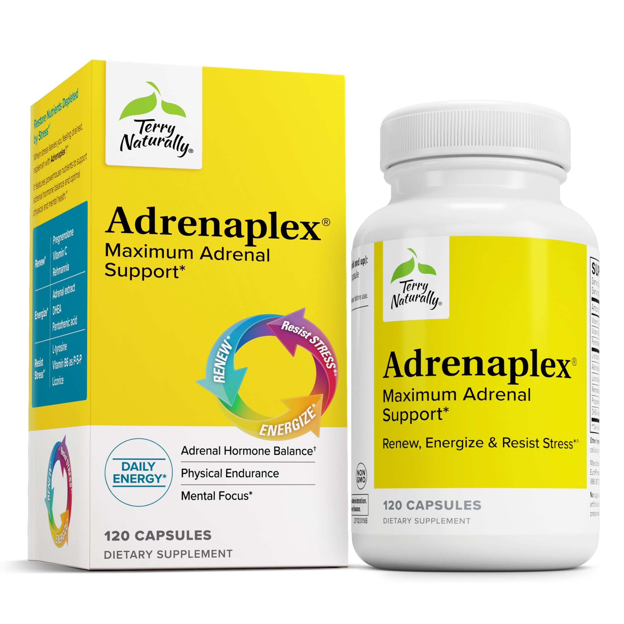 Adrenaplex - Adrenal Gland Function Supplement - Glandular Support with Vitamins C & B6 - Dietary Supplement to Support Healthy Adrenal Function - 120 Capsules