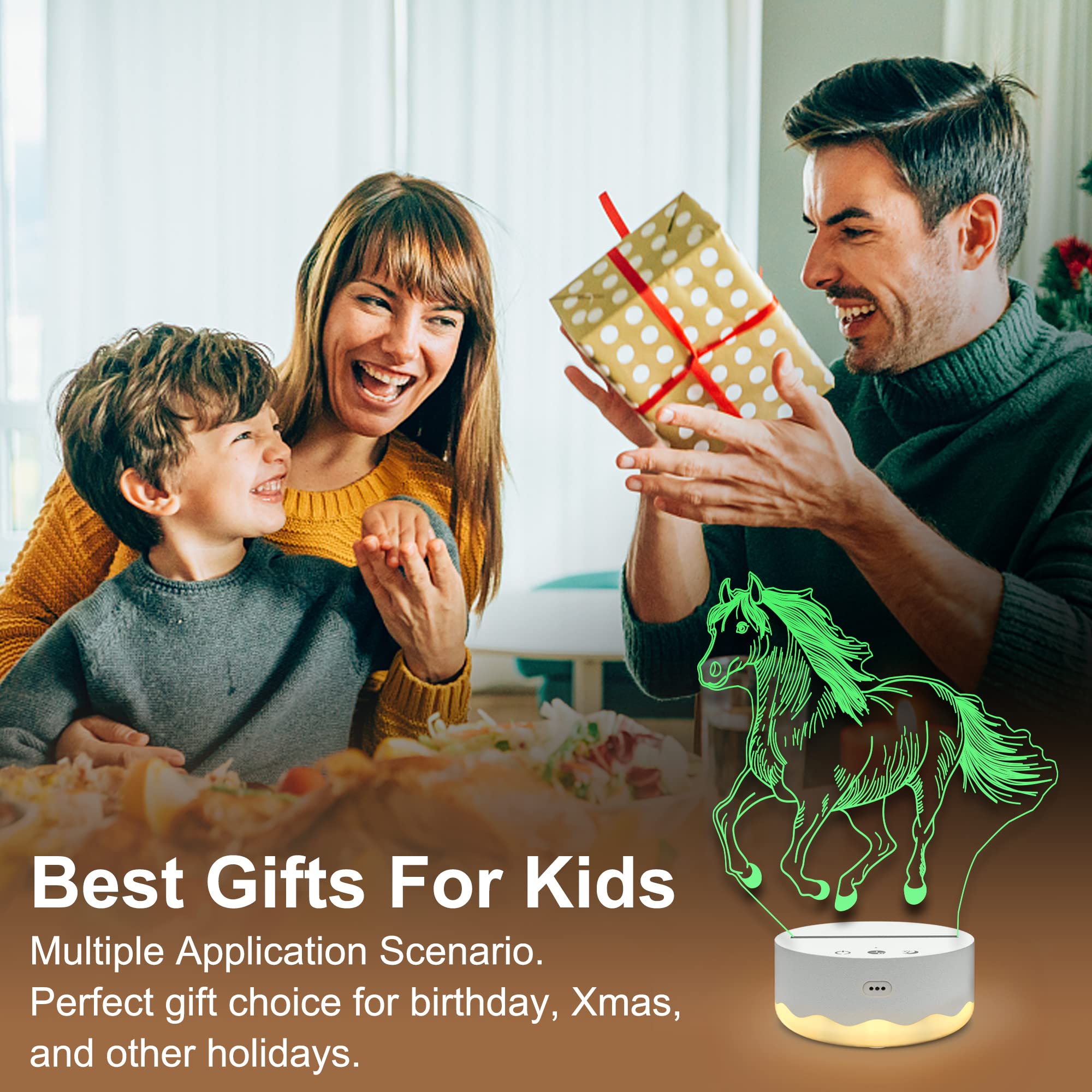 Easuntec Horse Gifts For Girls,Horse Toys Night Lights For Kids With Timer Remote Control & Smart Touch 7 Colors Birthday Gifts For Girls Age 2 3 4 5 6 7 8