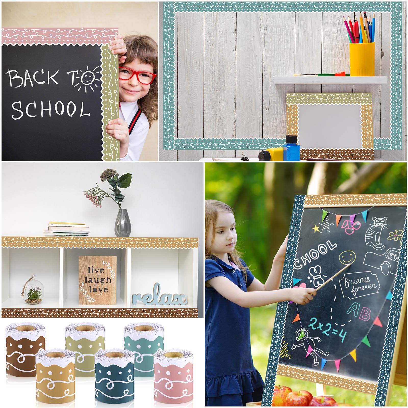 6 Rollen Pinnwand-Bordüren Im Boho-Design – Je 10 M Lang, Für Klassenzimmer & Home Office