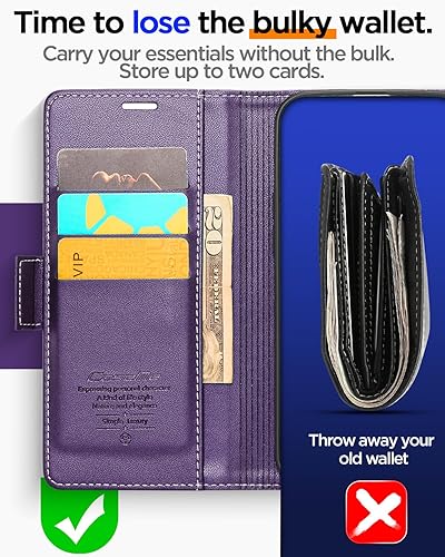 Miniatura 10 de AICase Funda tipo cartera para iPhone 13 Pro con bloqueo RFID de cuero con cierre magnético fuerte, funda protectora para tarjetas de crédito,