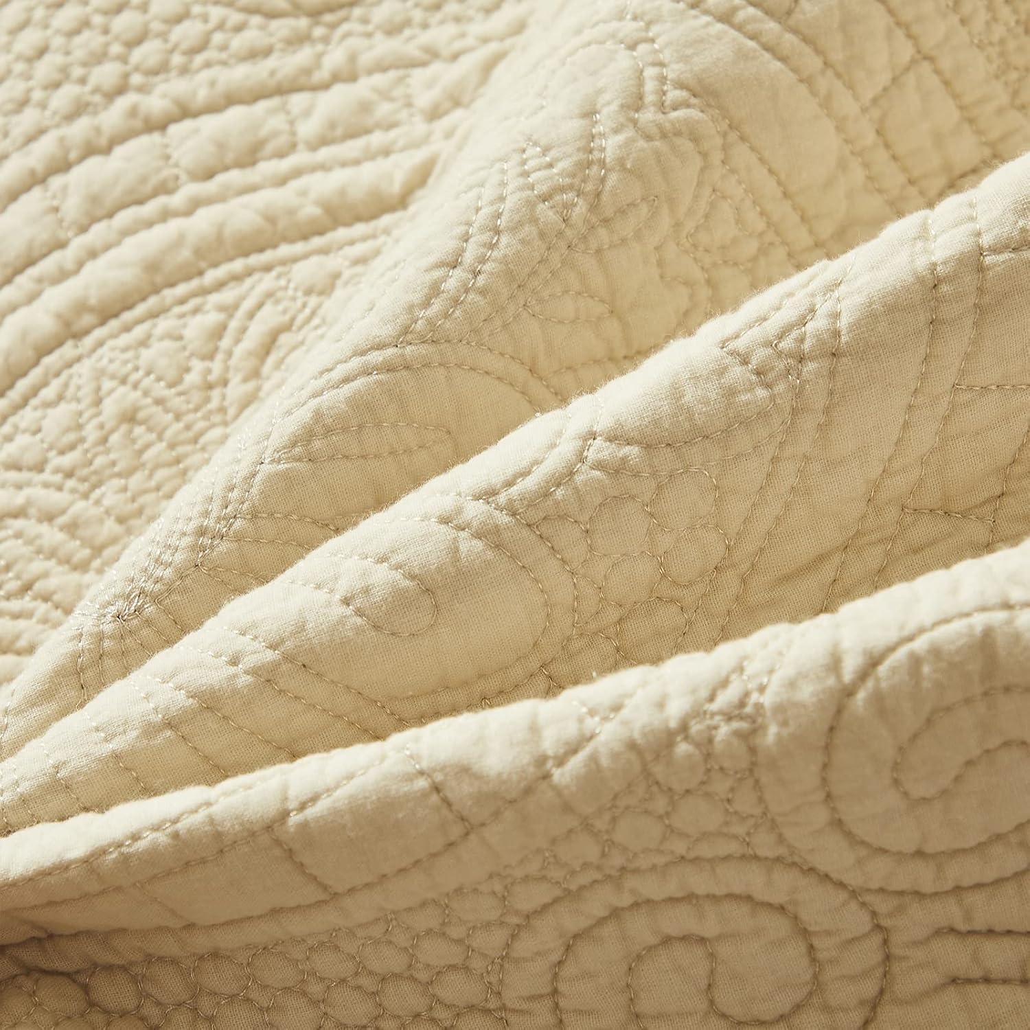 Brandream Beige Sunflower Quilt Cotton Quilted Throw Blanket for Bed Couch Daybed 47 X 60 Inch Decorative Blankets Luxury Chic Design - Image 5