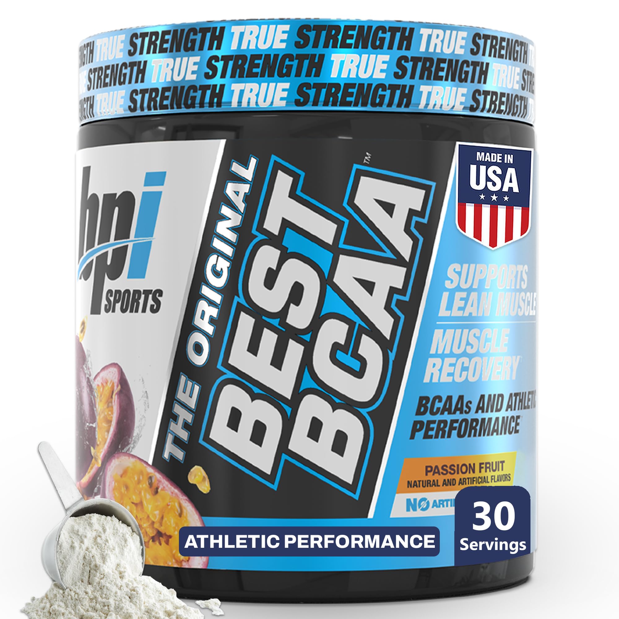 BPI SportsBest BCAA Powder - Muscle Recovery Support - Branched Chain Amino Acids | Building Blocks of Protein and Muscle - Post Workout Recovery – Hydration - Passion Fruit, 30 Servings