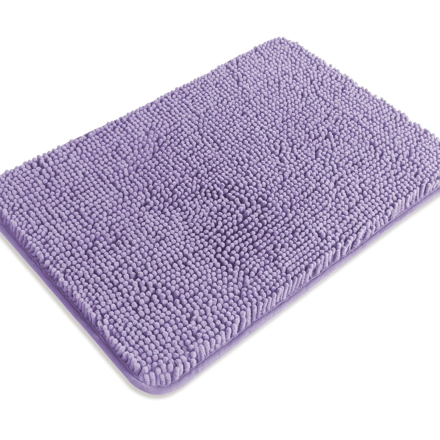 PureSwan Lavender Bathroom Rugs – Absorbent and Washable Bath Mat, Non-Slip, Thick Soft Chenille Bath Rugs for Bathroom Floor, Shower, Sink - 17" x 24