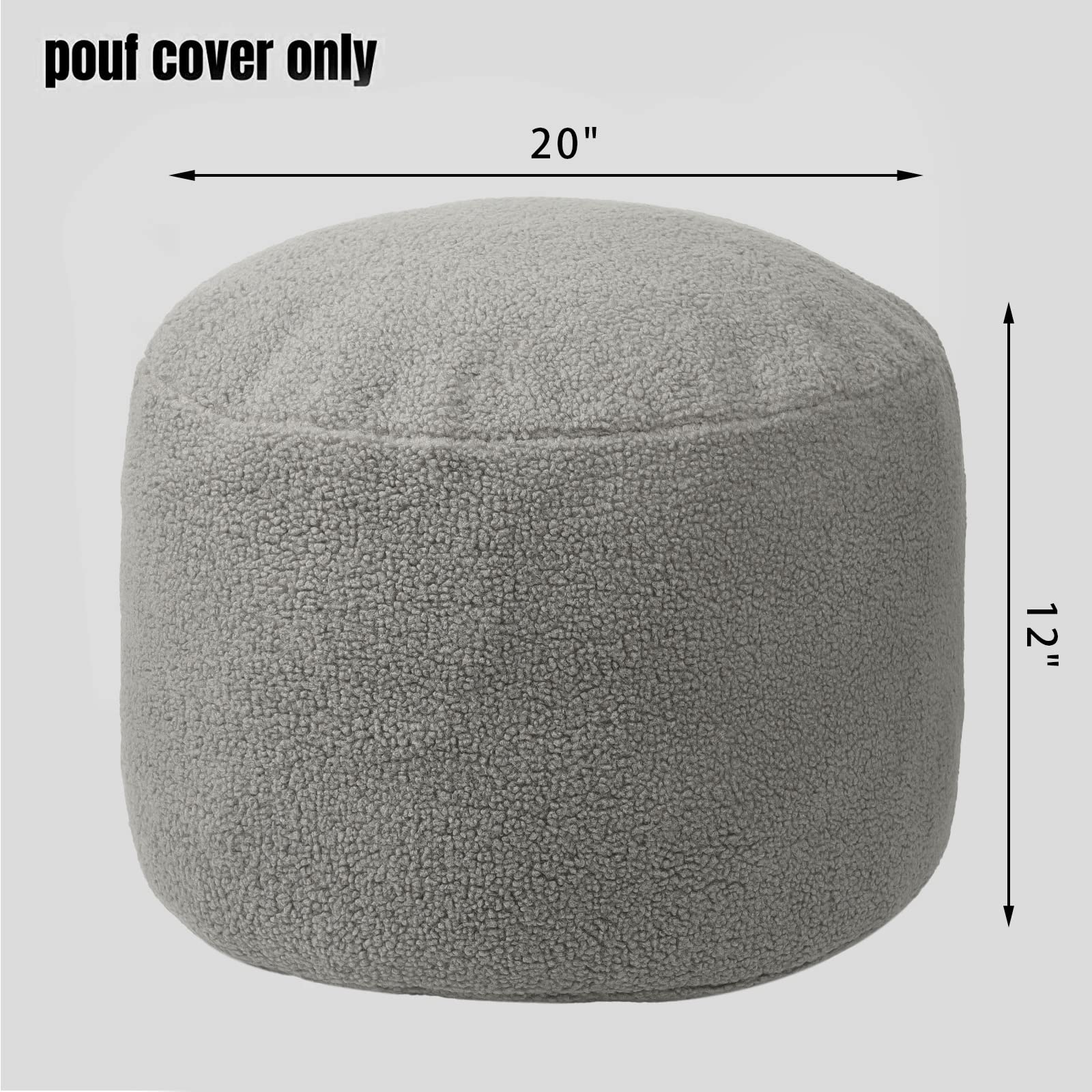 IDEE PUFF cover gray ♡ Amazon.com: idee-home Unstuffed Pouf Ottoman Cover, Bean Bag