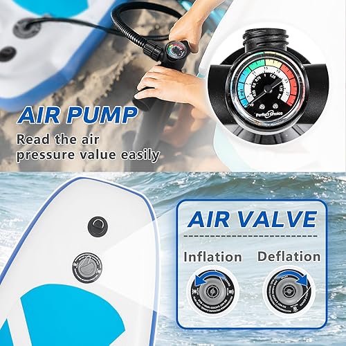 Miniatura 6 de PUKAMI Tabla de remo inflable de 10 pies 6 x 32 pulgadas x 6 pulgadas con accesorios de tablero SUP de alta calidad que incluyen paleta ajustable,