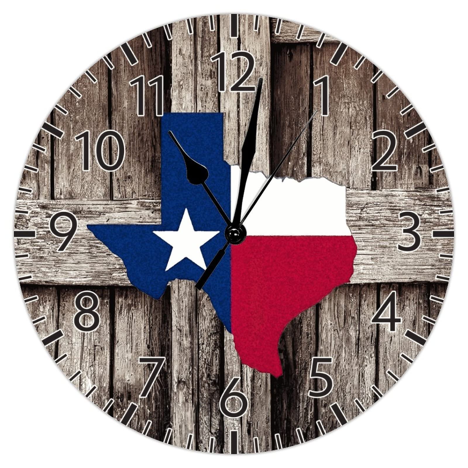 Horloge murale vintage Texas de 38cm rétro et silencieuse pour salon