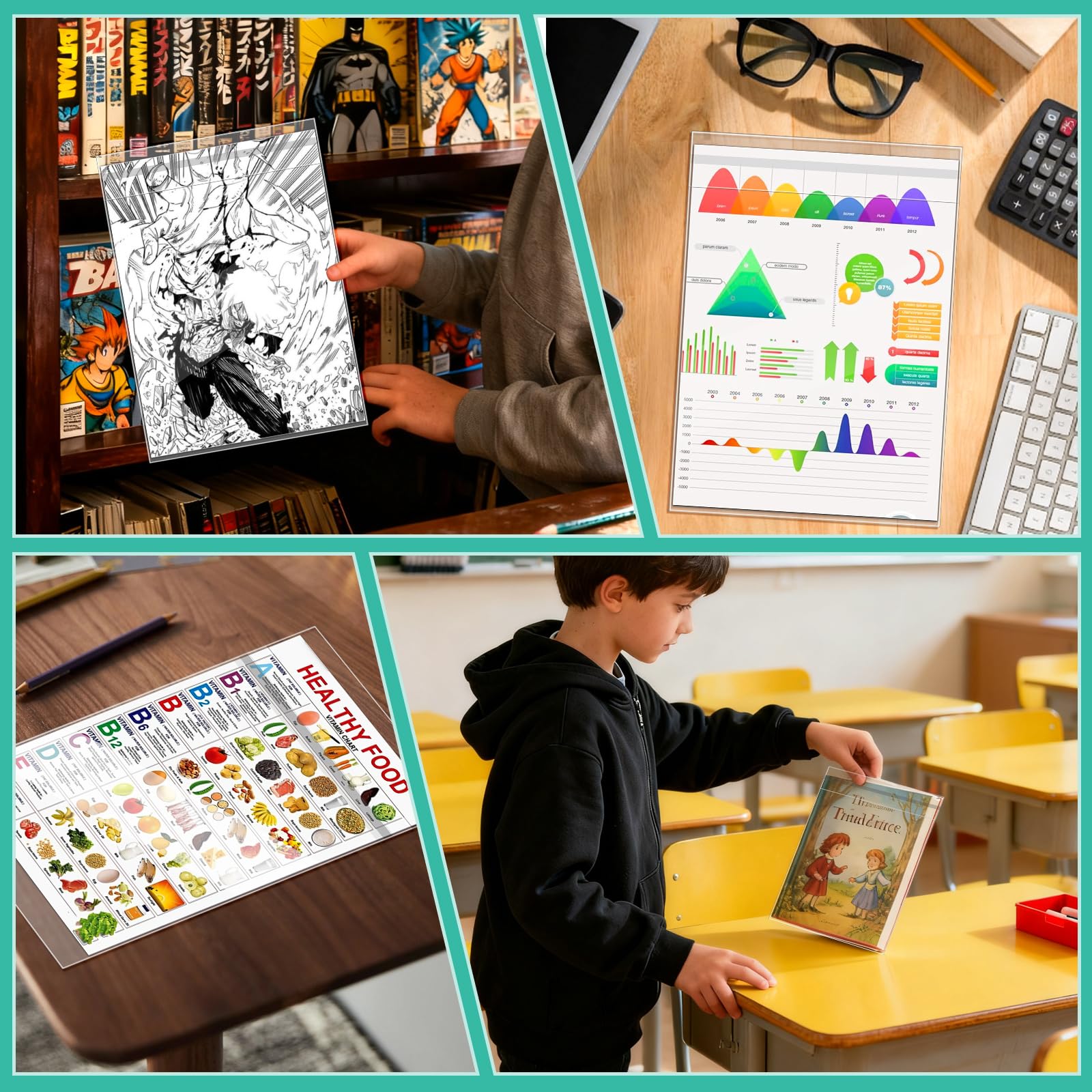 50 Pack Resealable Current Size Comic Book Bags, Crystal Clear Self Sealing Comic Sleeves Storage Protection for Regular Comics Magazine Storage, 7.2 X 10.6 Inches