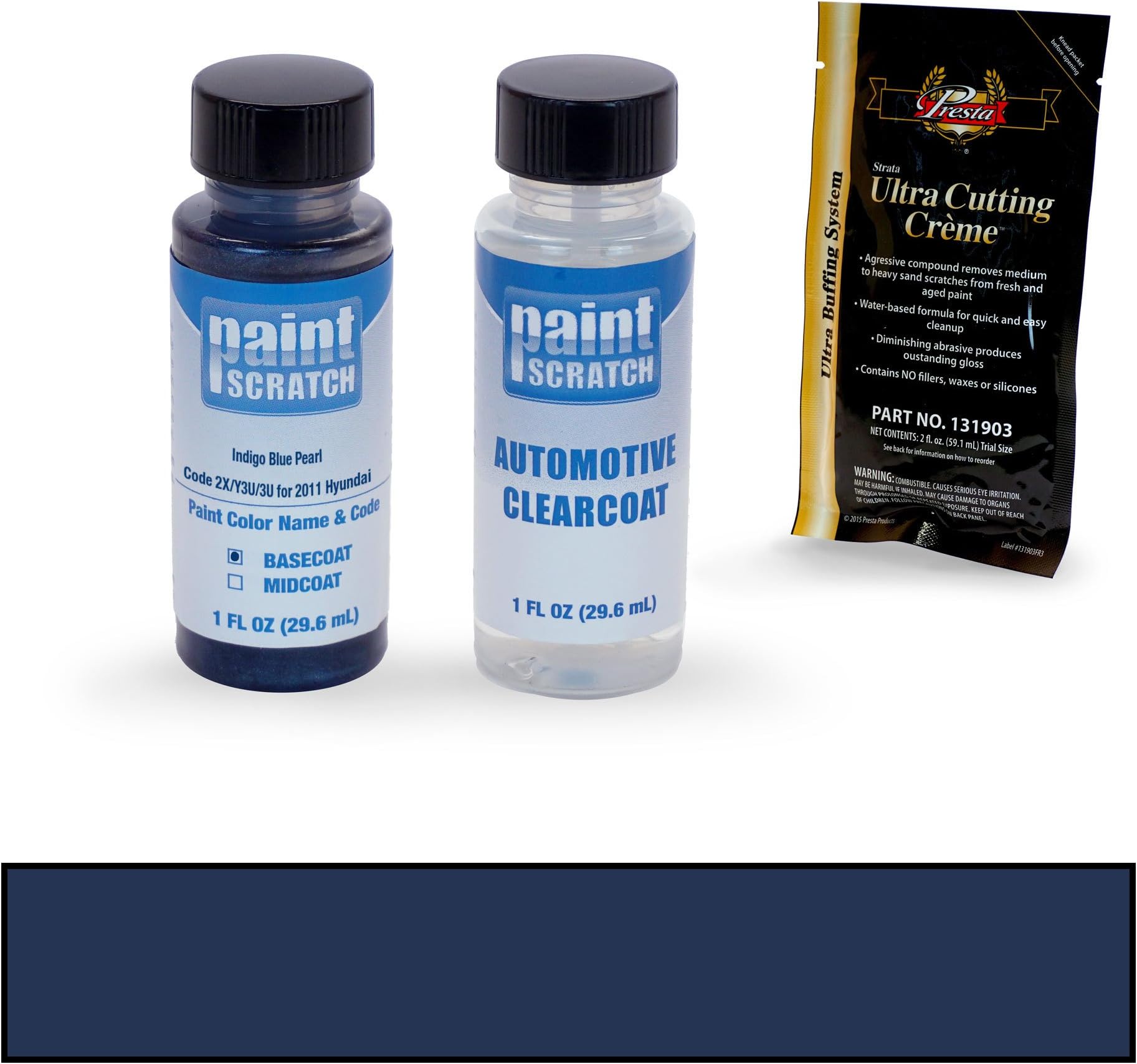 Touch Up Paint Bottle Car Scratch Repair Kit - Compatible/Replacement for 2011 Hyundai Sonata Indigo Blue Pearl (Color Code: 2X/Y3U/3U)